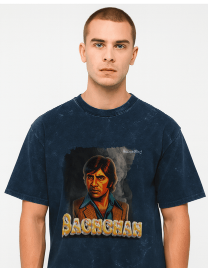 Buy Mr. Bachchan Acid Washed Oversized T-shirt