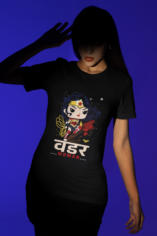 Rizzz Desi Wonder Woman T-shirt Dark