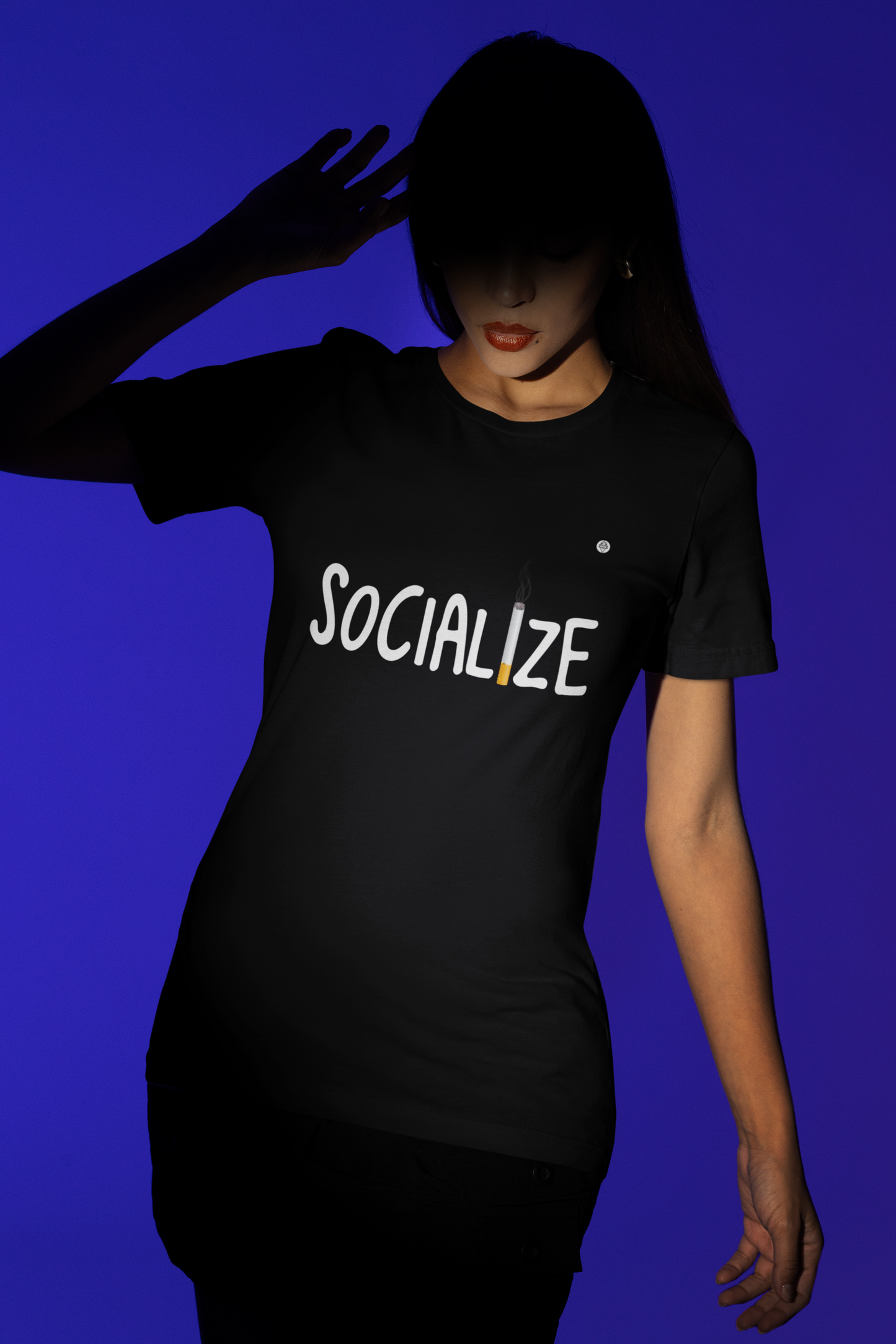 Rizzz Desi Socialize Woman's T-shirt Dark Colors
